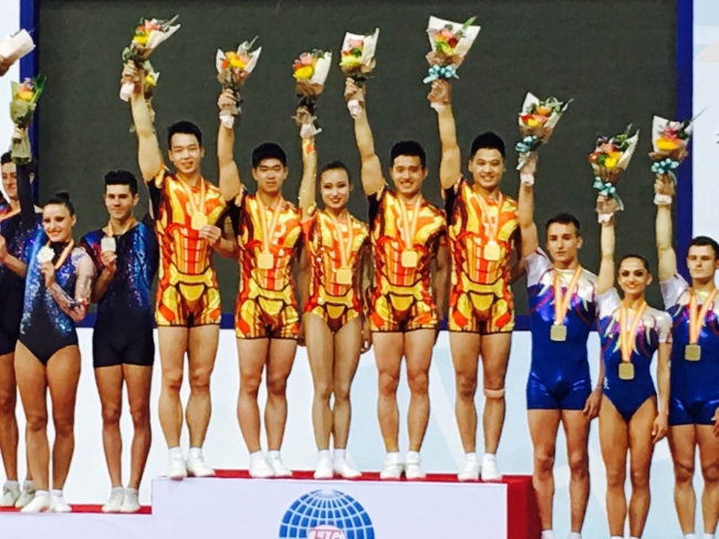 韩国世锦赛五人操冠军