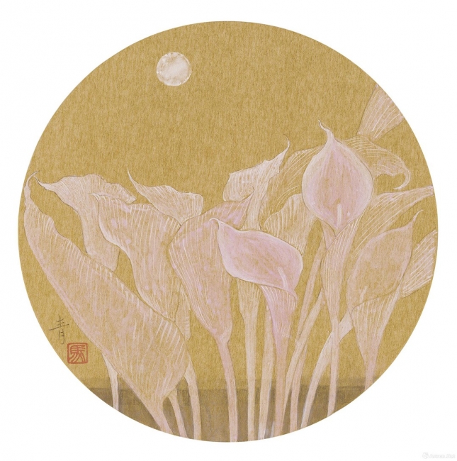 马青 月色之马蹄莲 金潜 32x32cm 马青 月色之马蹄莲 金潜 32x32cm